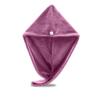 Exec-U-Gift Microfiber Hair Towel Wrap, Hair Turban Towel Super Absorbent Twist Turban Dry Hair Caps with Buttons Bath Loop Fasten Salon Dry Hair Hat view 1