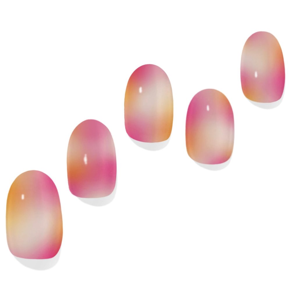 Adora Couture Semi Cured Gel Nail Strips  Pink Ruby Orchid  30 Pieces UV Gel Nail Wrap Kit with Prep Pads, File & Wooden Stick  Salon Quality Semi Cured Stickers  UV Light Required