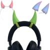 2x demon horns for Headset/Cosplay - Made In USA -16 Colors Combos (Green Light) view 1
