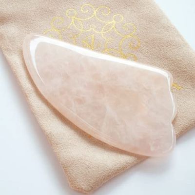 Avazera 100% Natural Rose Quartz Gua | Massager tool for Face, Eyes, Neck, Body Muscle Relaxing | Facial Beauty and skin care tool | Scraping Message Tool | Lymphatic Drainage Tool | Authentic
