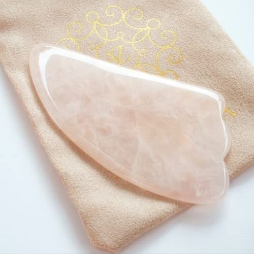Avazera 100% Natural Rose Quartz Gua | Massager tool for Face, Eyes, Neck, Body Muscle Relaxing | Facial Beauty and skin care tool | Scraping Message Tool | Lymphatic Drainage Tool | Authentic