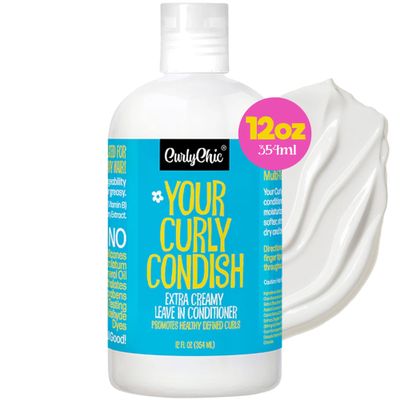 CurlyChic Your Curly Condish - Extra Creamy Leave-In Conditioner, Intense Moisturizing, Frizz Control & Curl Definition for Curly, Kinky, Coily, Wavy, Frizzy Hair  Sulfate & Paraben Free, 12 fl oz