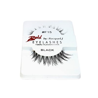 Bold by RacquelJ Natural Look Strip Eyelashes, 100% Human Hair - 10 Pairs (F15 Sexy Glam)
