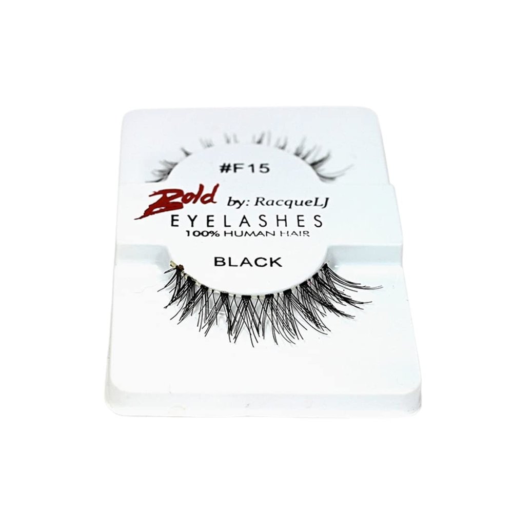 Bold by RacquelJ Natural Look Strip Eyelashes, 100% Human Hair - 10 Pairs (F15 Sexy Glam)