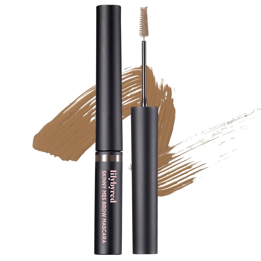 lilybyred Skinny Mes Brow Mascara | Korean 1.5mm Ultra-Slim Brush Eyebrow Mascara, Precision Application, Natural-Looking Finish, Smudge-Proof, Clump-Free, Long-Lasting, 0.12 oz. (04 Gray Brown)