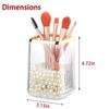 RAMFIYN Gold Clear Makeup Brush Holder, Vintage Cosmetic Beauty Organizers Cup for Vanity, Lip Pencil Holder Vintage Lipstick Holder - Brown view 2