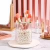 RAMFIYN Gold Clear Makeup Brush Holder, Vintage Cosmetic Beauty Organizers Cup for Vanity, Lip Pencil Holder Vintage Lipstick Holder - Brown view 3