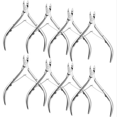 Japior 8 Packs Cuticle Nippers Stainless Steel Cuticle Trimmer Cutter Pointed Blade Nail Cuticle Dead Skin Clipper Manicure Tool for Fingernails Toenails