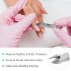 Japior 8 Packs Cuticle Nippers Stainless Steel Cuticle Trimmer Cutter Pointed Blade Nail Cuticle Dead Skin Clipper Manicure Tool for Fingernails Toenails view 4