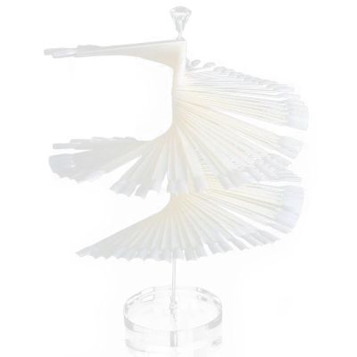 120 Sticks Nail Sample Display Stand, Spiral Removable Portable Fan Shaped Nail Sample Shelf Nail Sample Sticks for Uv Gel Color Display (Original Color)