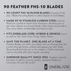 240 Feather FHS-10 Japanese Steel Razor Blades - Refill for OneBlade Core, Hybrid, & Genesis Razors view 3