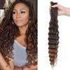 20 Inch Curly Dreadlocks Extensions Wavy Synthetic Dreads, 20 Strands Black to Brown Single Ended Dreads Locs Extension view 1