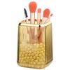 RAMFIYN Gold Clear Makeup Brush Holder, Vintage Cosmetic Beauty Organizers Cup for Vanity, Lip Pencil Holder Vintage Lipstick Holder - Yellow view 1