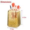 RAMFIYN Gold Clear Makeup Brush Holder, Vintage Cosmetic Beauty Organizers Cup for Vanity, Lip Pencil Holder Vintage Lipstick Holder - Yellow view 2