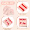Landhoow 15 Pcs Press On Nail Boxes Nail Display Case with 30 Adhesive Tape, Artificial Press On Nail Container, Acrylic Storage Organizer(Pink) view 3