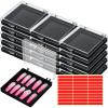 Landhoow 15 Pcs Press On Nail Boxes Nail Display Case with 30 Adhesive Tape, Artificial Press On Nail Container, Acrylic Storage Organizer(Black) view 1