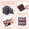 Landhoow 15 Pcs Press On Nail Boxes Nail Display Case with 30 Adhesive Tape, Artificial Press On Nail Container, Acrylic Storage Organizer(Black) view 3