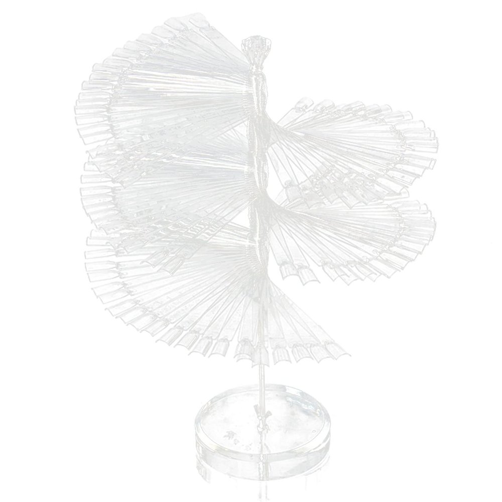 120 Sticks Nail Sample Display Stand, Spiral Removable Portable Fan Shaped Nail Sample Shelf for UV Gel Color Display (Transparent Color)