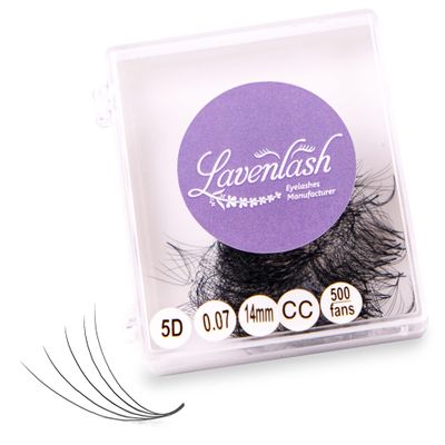 Promade Fans 5D For Eyelash Extensions (500 fans) - Easy, Quick Appication And Long Lasting (Multi-Curl C CC D, Thickness 0.07-0.1mm, Length 9-18mm) (9 mm, C - 0.07)