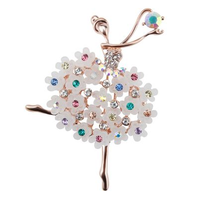 Assorted Styles Ladies Favors Lips/High Heel/Eye/Dancing Girl Fashion Brooch Pins Collections Waterdrop Crystal Eyes Brooches For Women (color dancing)