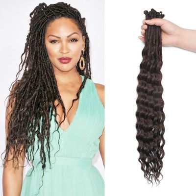 20 Inch Curly Dreadlocks Extensions Wavy Synthetic Dreads, 20 Strands Single Ended Dreads Locs Extension (20 4#)