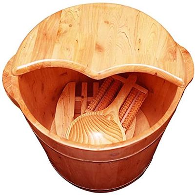 Foot Spa Bath Pedicure Basin Foot Bath Barrel Foot Bath Thickening Household Foot Bath Bucket Bucket Feet Foot Tub Pedicure Basin Wood Foot Basin Wooden Sauna Bucket Wooden Foot Spa Basin Massage Hous
