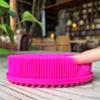 Premium Sensory Brush for Kids or Autism,Soft Silicone Body Scrubber,2 in 1 Sensory Room Occupational Therapy Sensory Brushes,Silicone Loofah,Pets Shower Brush Bath Brush Shampoo Brush(Oval-hot Pink) view 1