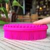 Premium Sensory Brush for Kids or Autism,Soft Silicone Body Scrubber,2 in 1 Sensory Room Occupational Therapy Sensory Brushes,Silicone Loofah,Pets Shower Brush Bath Brush Shampoo Brush(Oval-hot Pink) view 2