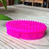 Premium Sensory Brush for Kids or Autism,Soft Silicone Body Scrubber,2 in 1 Sensory Room Occupational Therapy Sensory Brushes,Silicone Loofah,Pets Shower Brush Bath Brush Shampoo Brush(Oval-hot Pink) view 3