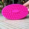 Premium Sensory Brush for Kids or Autism,Soft Silicone Body Scrubber,2 in 1 Sensory Room Occupational Therapy Sensory Brushes,Silicone Loofah,Pets Shower Brush Bath Brush Shampoo Brush(Oval-hot Pink) view 4