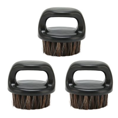 3Pcs Men Beard Brush, Burr Free Beard Care Brush for Styling Cleansing and Exfoliating, Comfortable Using Shaving Brush with Round Handle, Practical Facial Beard Cleaning Brush