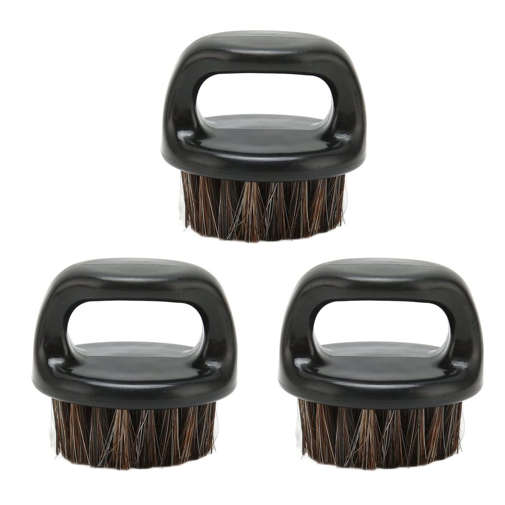 3Pcs Men Beard Brush, Burr Free Beard Care Brush for Styling Cleansing and Exfoliating, Comfortable Using Shaving Brush with Round Handle, Practical Facial Beard Cleaning Brush