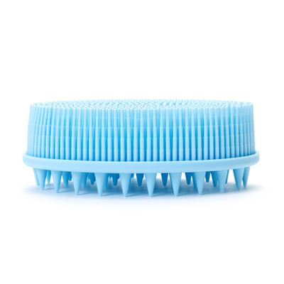 Premium Sensory Brush for Kids or Autism,Soft Silicone Body Scrubber,2 in 1 Sensory Room Occupational Therapy Sensory Brushes,Silicone Loofah,Pet Shower Brush Bath Brush Shampoo Brush(Spikes-Blue)
