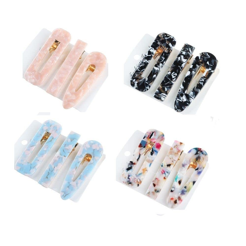 12 Pcs Acrylic Resin Hair Clips,Fashion Geometric Hair Barrettes Hair Accessories For Women Girls