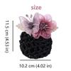 2 Pcs Elastic Net Barrette Butterfly Flower Hair Clip Bun Cover Fashion Lace Hair Net Hairpin for Lady Flight Attendants Light Pink view 2
