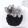 2 Pcs Elastic Net Barrette Butterfly Flower Hair Clip Bun Cover Fashion Lace Hair Net Hairpin for Lady Flight Attendants Light Pink view 4