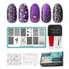 Maniology Heart & Stars Nail Stamping Starter Kit | Cute & Simple Nail Art Designs, Basic & Easy Patterns DIY Manicures  Includes Stamping Plate, Polish, Top Coat, Stamper & Scraper Card view 1