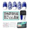 Maniology Porcelain Nail Stamping Starter Kit | Chinese Ceramic-Inspired Nail Art Patterns for Elegant DIY Manicures  Includes Stamping Plate, Polish, Top Coat, Stamper & Scraper Card view 1