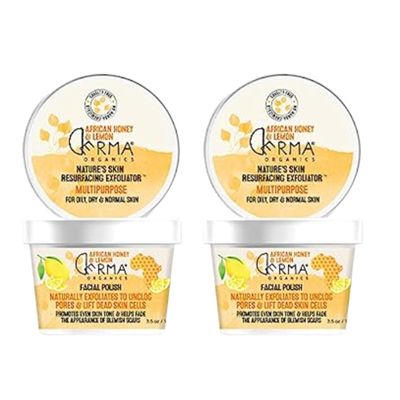 Derma Organics-African Honey & Lemon Facial Polish (7oz/200gm), Face Exfoliator to Revitalize your Skin, Scrub Improves Deep Pore Penetration, Dark Spots and Sun Damage Treatment For All Skin Types