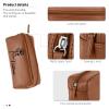 Artsadd Personalized Travel Toiletry Bag for Women, Custom Makeup Bag with Flower & Name - Portable Leather Waterproof Zipper Pouch Cosmetic Organizer Bag, Customized Gifts for Mom Wife Girlfriend view 3