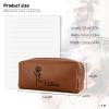Artsadd Personalized Travel Toiletry Bag for Women, Custom Makeup Bag with Flower & Name - Portable Leather Waterproof Zipper Pouch Cosmetic Organizer Bag, Customized Gifts for Mom Wife Girlfriend view 4