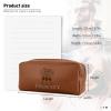 Personalized Travel Toiletry Bag for Women Men, Custom Makeup Bag with Name - Portable Leather Waterproof Zipper Pouch Cosmetic Organizer Bag Dopp Kit Shaving Bag, Customized Graduation Gifts for Him view 4