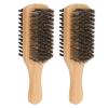2pcs Mustache Brush for Men, Double Sided Shave Brush with Ergonomic Long Handle, Multipurpose Beard Grooming Brush for Knots Removal, Soft Beard Bristles Brush for Home Salon view 1