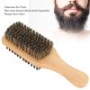 2pcs Mustache Brush for Men, Double Sided Shave Brush with Ergonomic Long Handle, Multipurpose Beard Grooming Brush for Knots Removal, Soft Beard Bristles Brush for Home Salon view 2