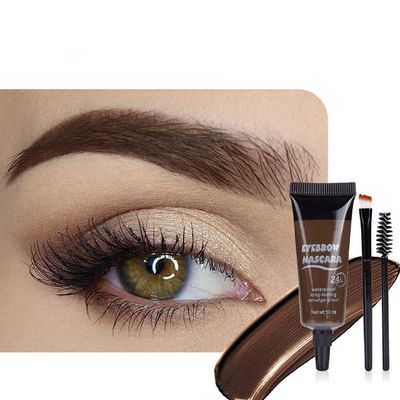 Tinted Thickening Eyebrow Mascara with Two Eyebrow Brushes,Brow Fast Sculpt,Waterproof,Transfer-proof,Eyebrow Tinting Kit- Cruelty Free - Light Medium Brown (2 Pack) (03 Gray)