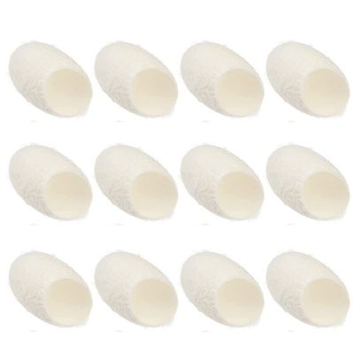 AKOAK Organic Natural Cocoon Spherical Sponge, (Pack of 12) Cleanser Silk Balls for Facial Cleansing/Massage, Blackhead Removal, Face Wash, Makeup Remover, Exfoliation and Skin Care
