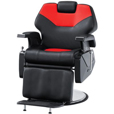 BarberPub Hydraulic Recline Barber Chair All Purpose Salon Beauty Spa Styling Equipment 9208 (Red)