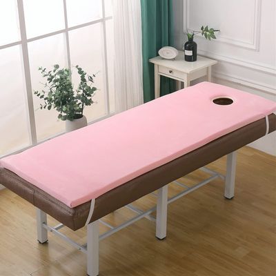 4cm Thickness Massage Table Lash Bed Mattress Topper,Plush Beauty Salon Bed Mattress with Round Head,Spa Sheets Portable for Physiotherapists,Bed Not Included,Pink,70x180cm