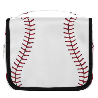 CFERSAN Travel Hanging Toiletry Bag for Women Men Baseball Cosmetic Bag Waterproof Makeup Organizer for Accessories, Shampoo, Full Sized Container, Toiletries for Bathroom Shower