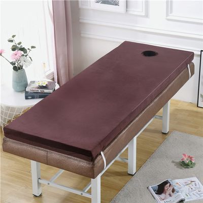 Lash Bed Topper with Washable Cover,2.7" Thickness Massage/Spa Table Pad with Breathing Hole,Foldable Sleeping Pad for Travel with Elastic Bands(Without Bed),Brown,70x190cm